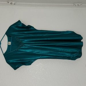 1980s Teal Slip Dress